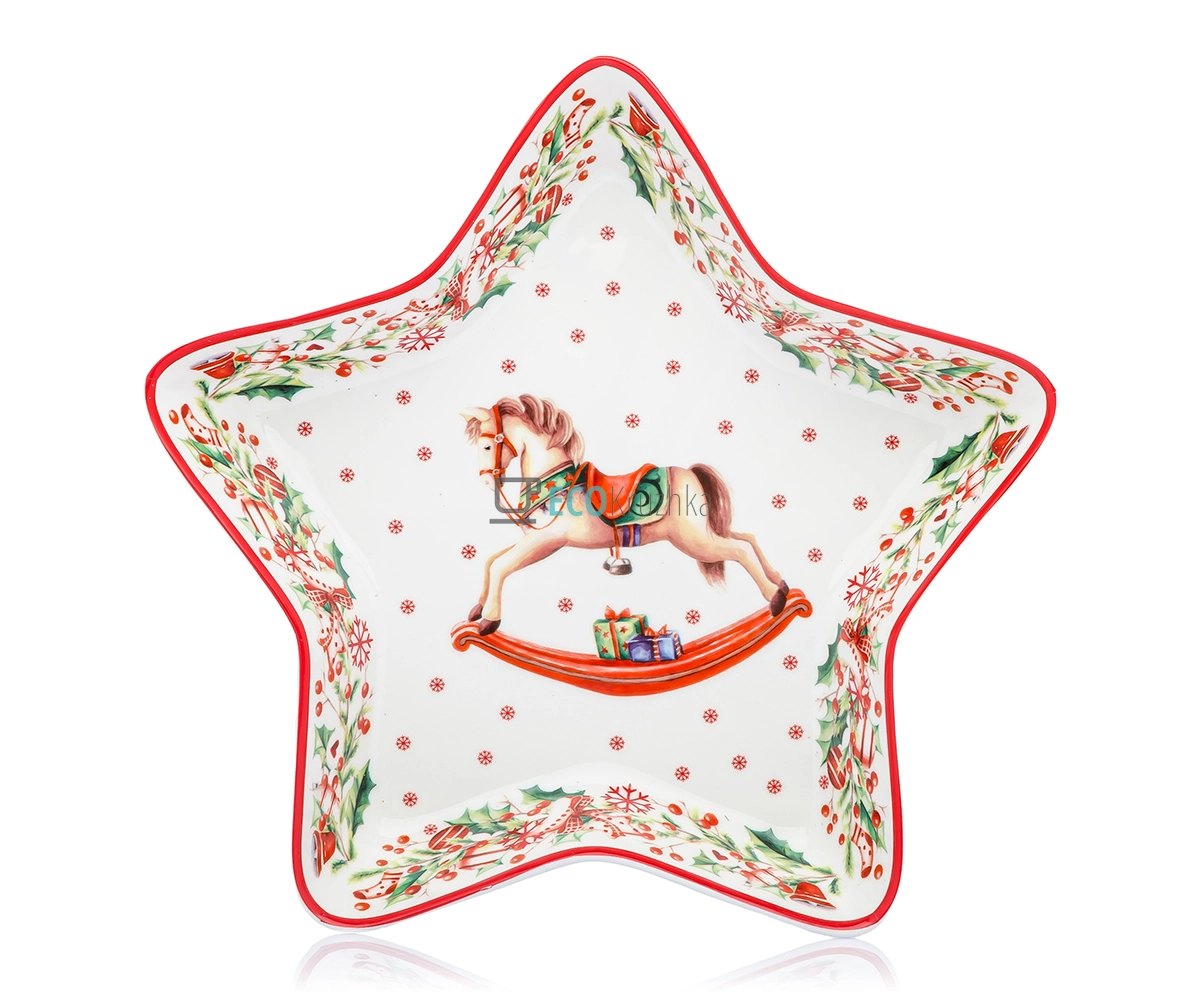 Порцелянове блюдо у формі зірки "Різдвяна Фантазія" 28 см (498-284)