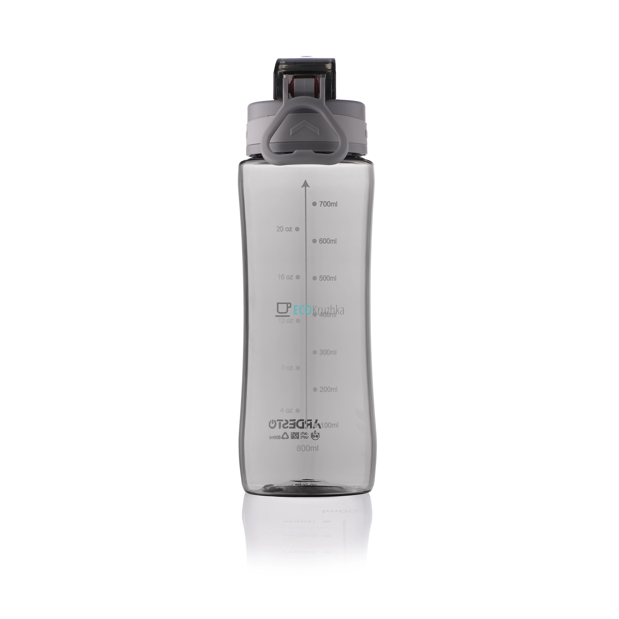 Пляшка для води Ardesto Purity, 800мл, пластик, сірий (AR2280PG)
