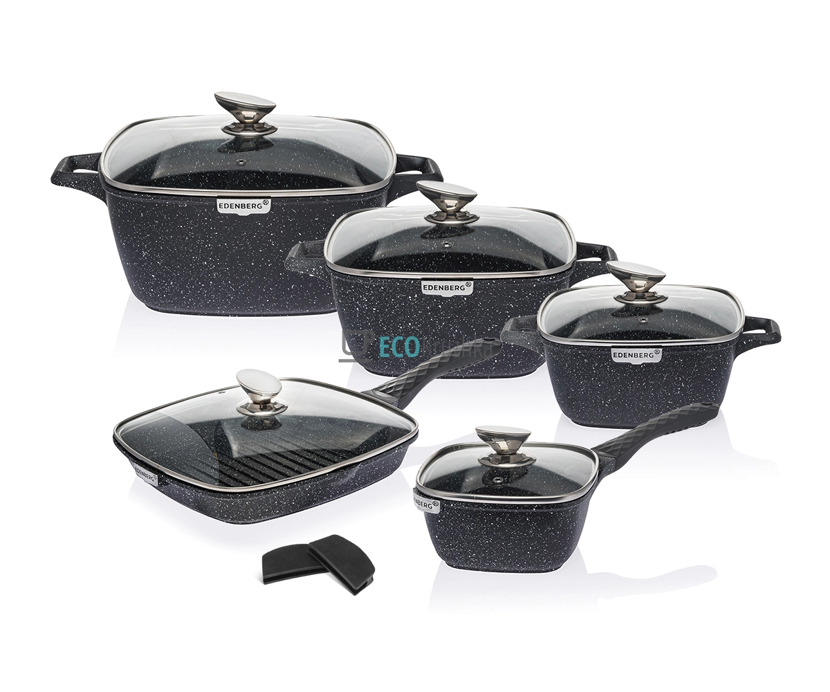 Набір каструль Edenberg з мармуровим антипригарним покриттям EB-12912 Набір каструль Edenberg з мармуровим антипригарним покриттям EB-12912