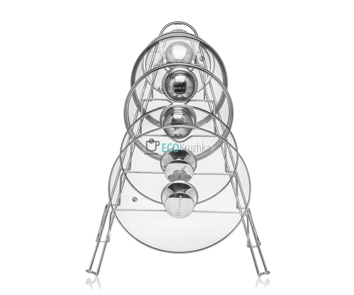 Підставка під кришки навісна 32*4.5*48 см із хромованої сталі Kamille KM-0146