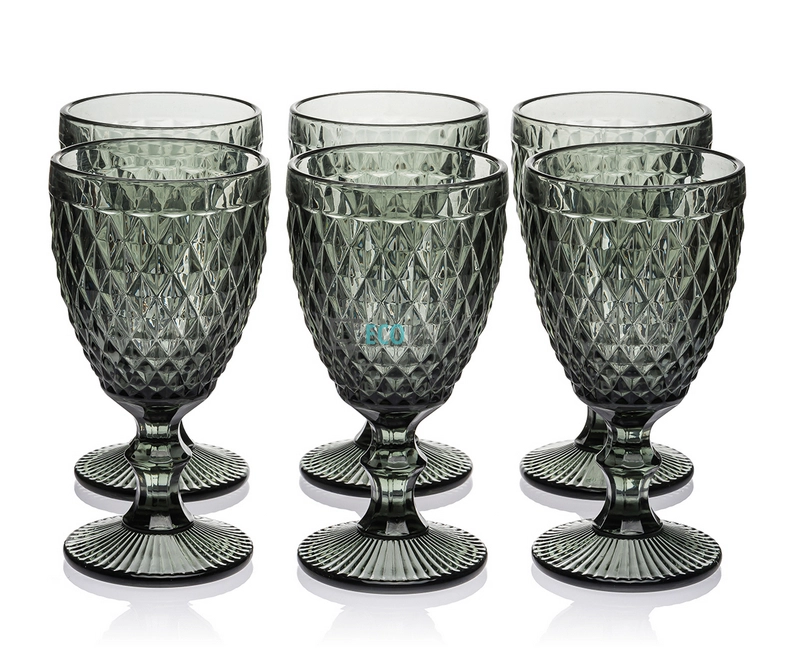 Набір келихів 6 шт для вина Glassware 320 мл Сірий EK9019