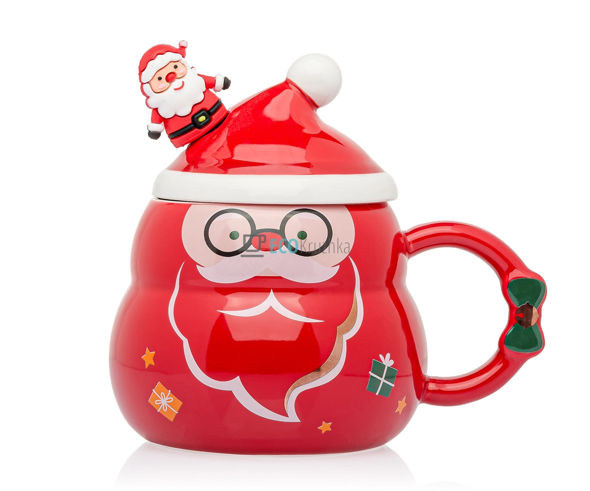 Чашка керамічна 480 мл Merry Christmas (7,5х8,5см) Червона (66-9450)