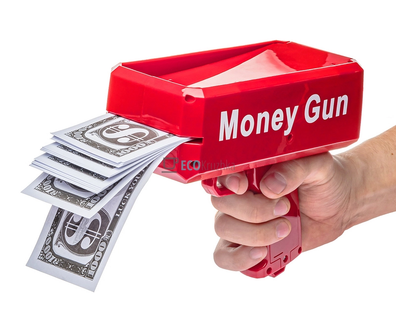 Пістолет для метання грошей Money Gun, Червоний EK10879