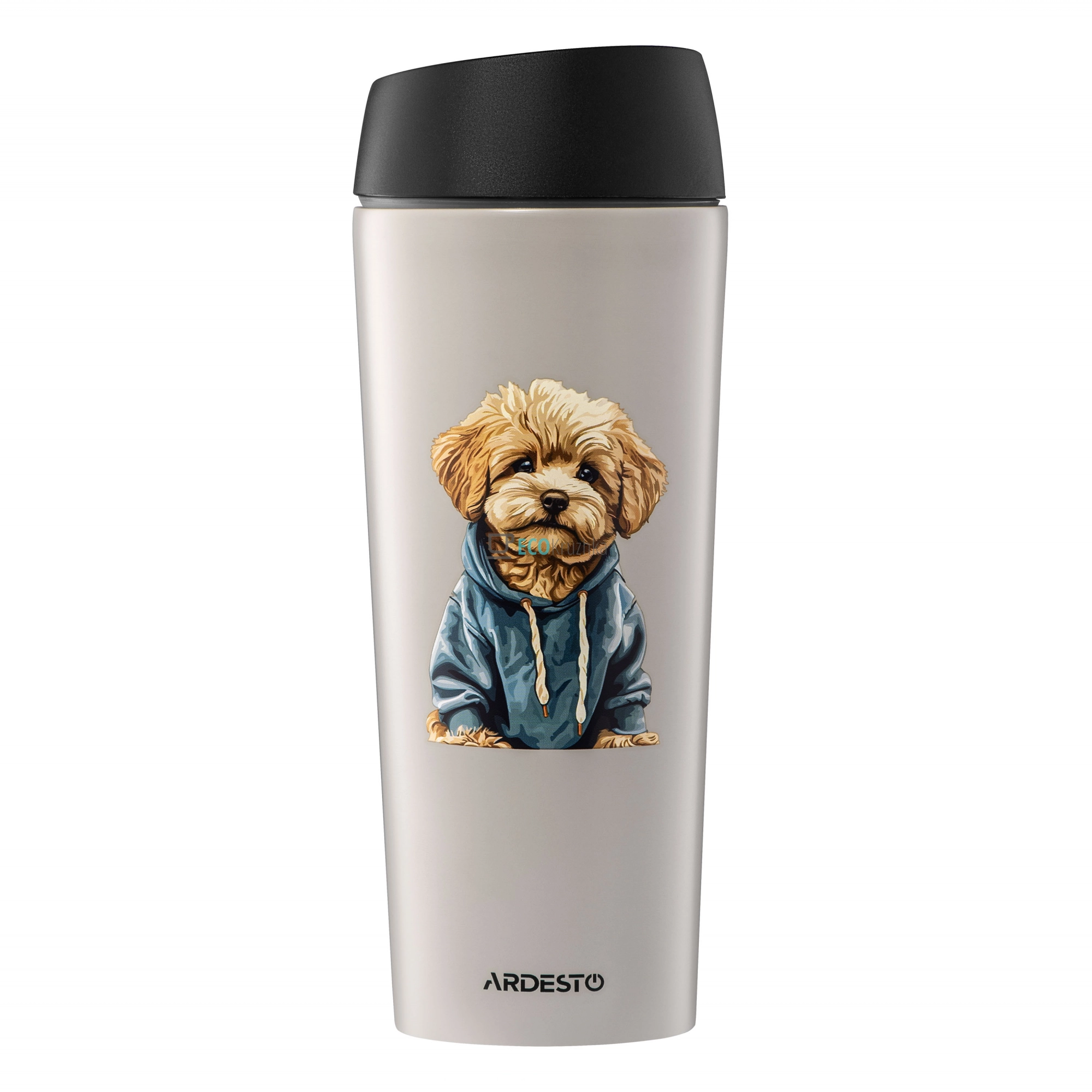 Термокухоль Ardesto Coffee Time Maltipoo 450мл, нержавіюча сталь, бежевий (AR2645MP)