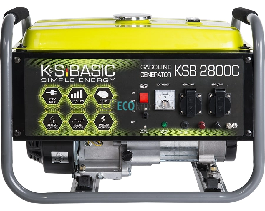 Könner & Söhnen Генератор бензиновий Basic KSB 2800C, 230В, 2.8кВт,ручний заупуск,36.6кг