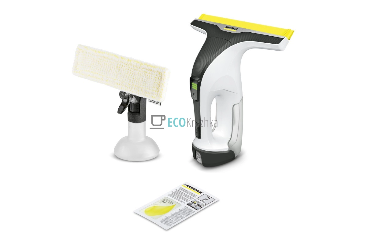 Karcher Пилосос віконний WV 4-4 Plus, вода -0.15л, автон. робота до 40хв, вага-0.76кг, дісплей, вібропад, білий