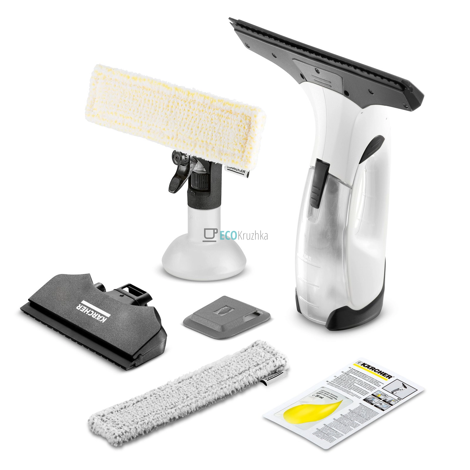 Karcher Пилосос віконний WV 2 PLUS NP, вода -0.1л, автон. робота до 35хв, вага-0.6кг, білий