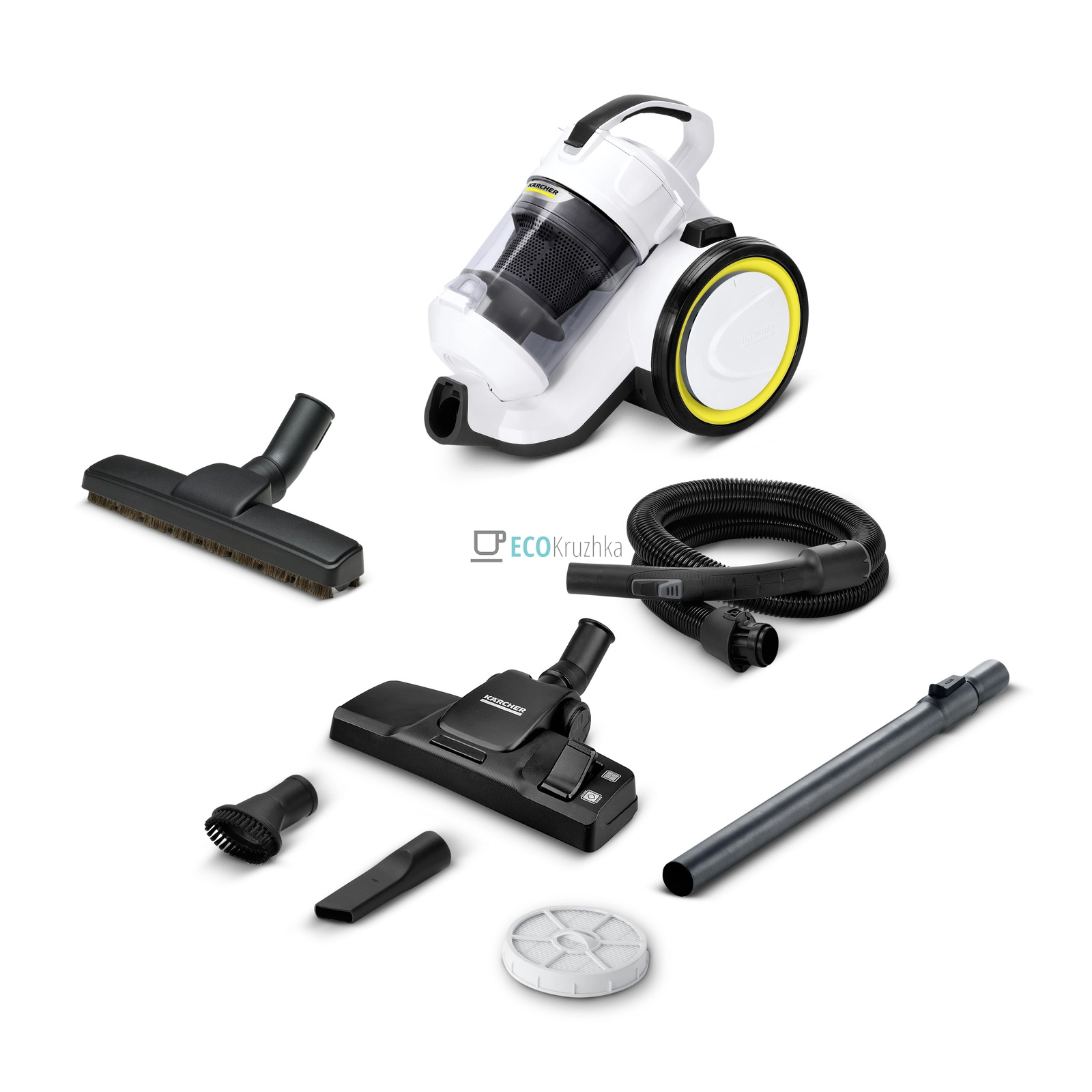 Karcher Пилосос контейнерний VC 3 Plus Premium, 1600Вт, конт пил -0.9л, вага-4.4кг, HEPA 13, білий