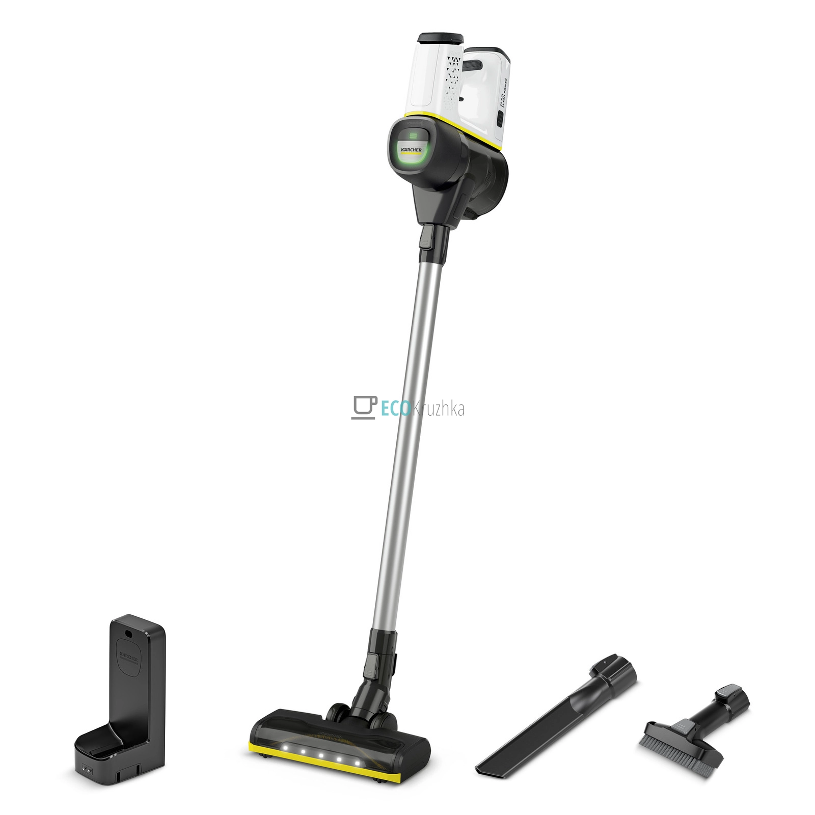 Karcher Пилосос безпровідний VC 6 CORDLESS OURFAMILY, конт пил -0.8л, автон. робота до 50хв, вага-2.5кг, НЕРА 12, білий