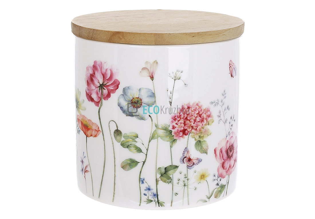 Порцелянова банка для зберігання 460 мл з кришкою Flower Garden Bonadi (K054)