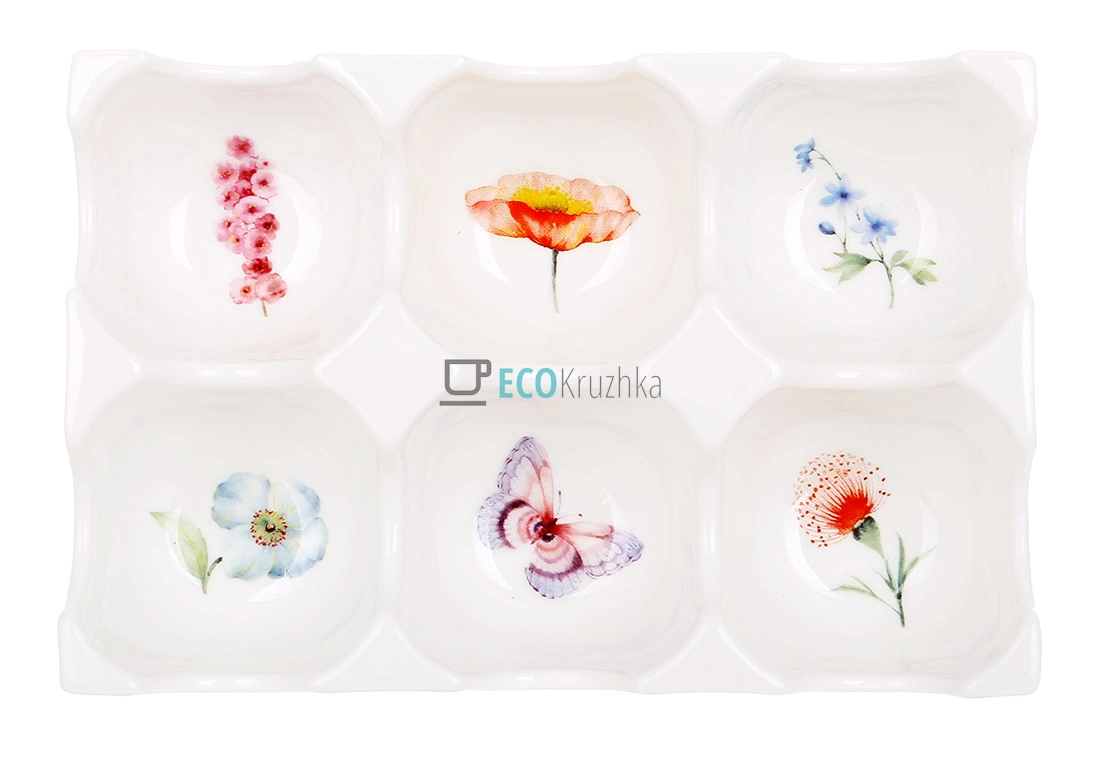 Керамічна підставка для яєць на 6 шт Bonadi Flower Garden 15×10 см (K071)