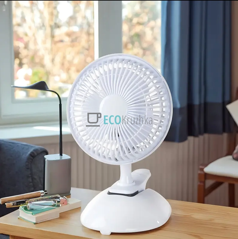 Настільний міні-вентилятор на прищіпці 6", 15 Вт — для дому, офісу Domotec MS-1623