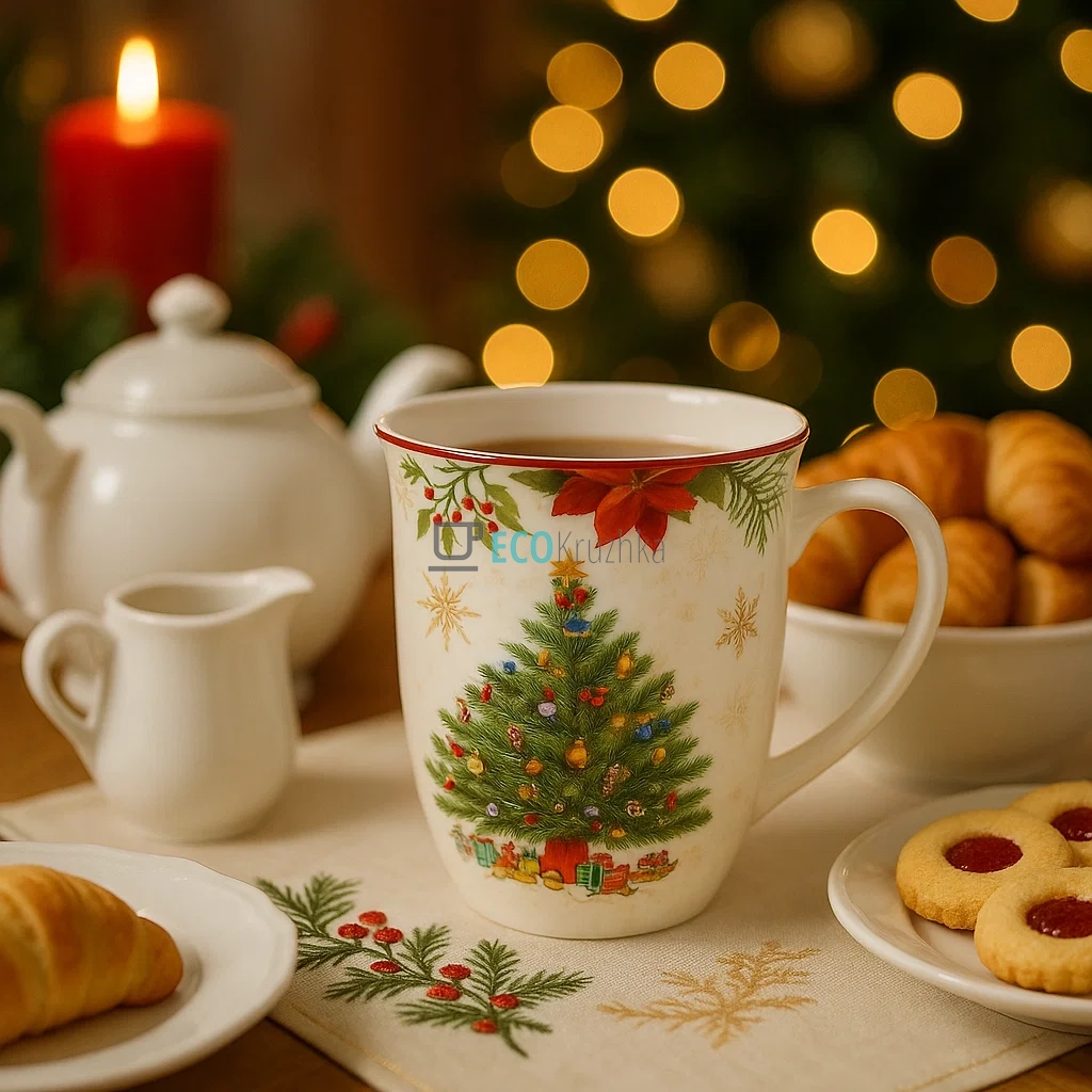 Новорічна чашка 470 мл з порцеляни – Christmas Story, святковий дизайн (149-044)