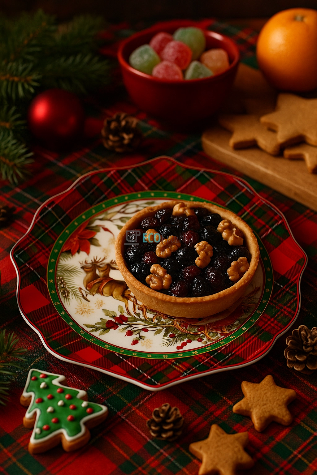 Порцелянова новорічна тарілка 21 см – святковий посуд Christmas Story (149-032)