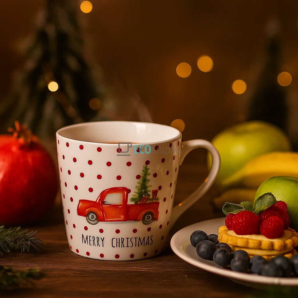 Різдвяна кружка Merry Christmas 400 мл – порцелянова чашка у подарунковій упаковці (311-143-2)
