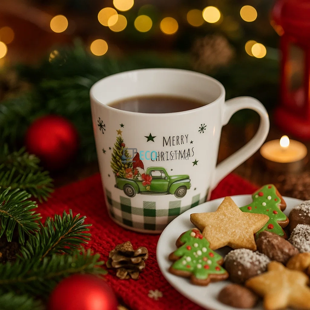 Різдвяна кружка Merry Christmas 400 мл – порцелянова чашка у подарунковій упаковці (311-143-3)