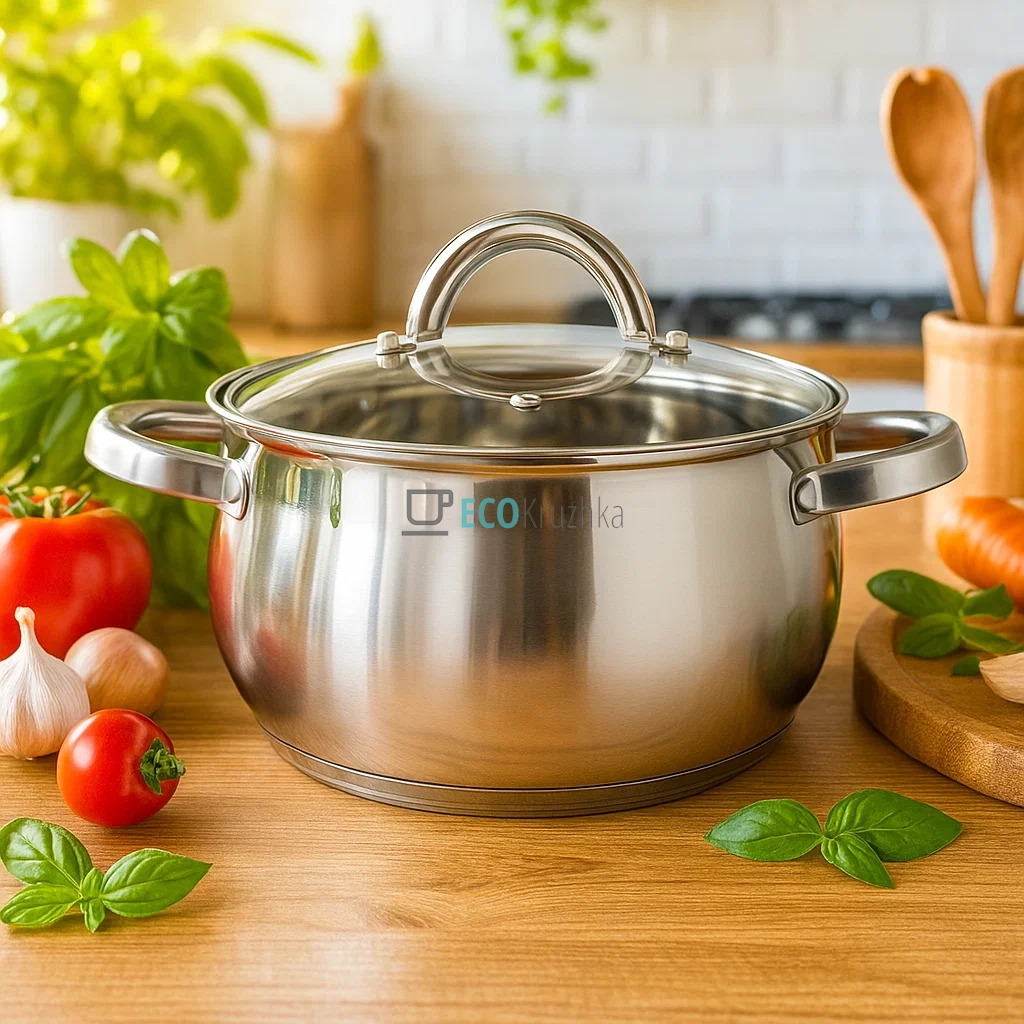 Каструля нержавіюча 6.5 л професійна з кришкою Edenberg EB-3727 Каструля нержавіюча 6.5 л професійна з кришкою Edenberg EB-3727