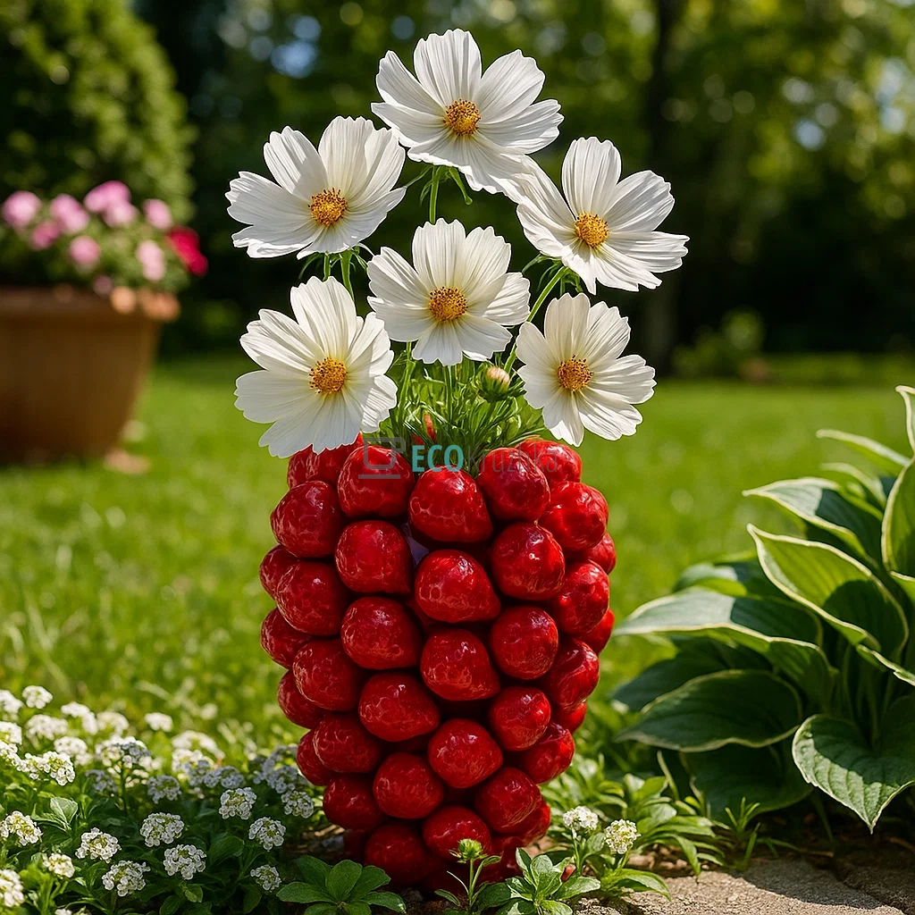Ваза порцелянова Strawberry Клубніка Полуниця D22 х 32 см (457-330)