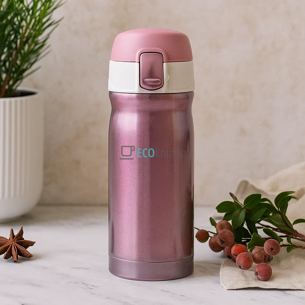Термокружка Vacuum cup 350 мл Рожевий EK10890