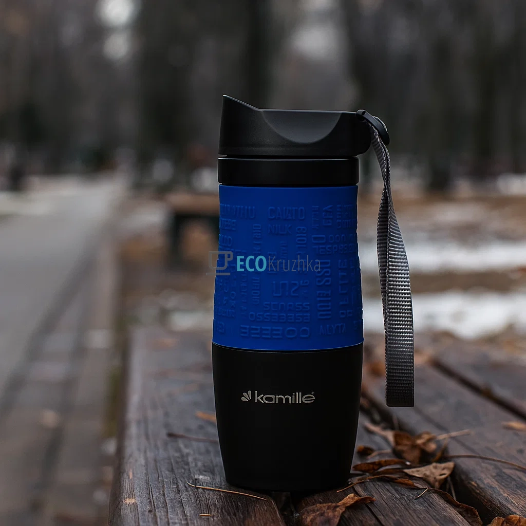 Термокружка Kamille 380 мл Синій EK5037