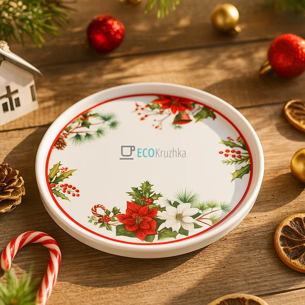 Порцелянова тарілка "Christmas", D20x2 см (K082)