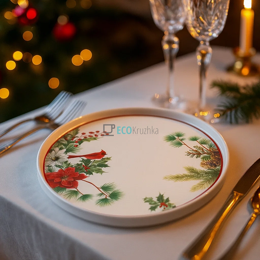 Порцелянова тарілка "Christmas", D25x2 см (K081)