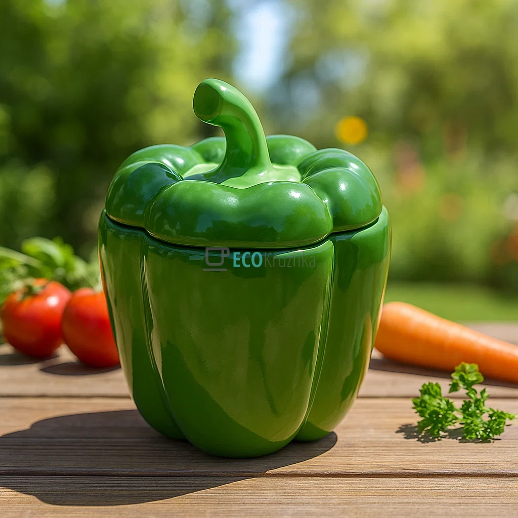 Банка керамічна "Pepper" 1.2л, Зелений (928-074) Банка керамічна "Pepper" 1.2л, Зелений (928-074)