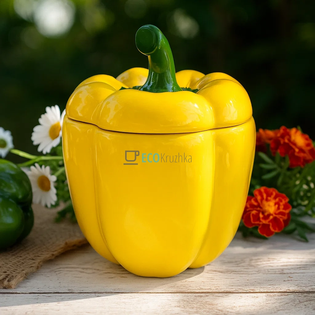 Банка керамічна "Pepper" 1.2л, Жовтий (928-075) Банка керамічна "Pepper" 1.2л, Жовтий (928-075)