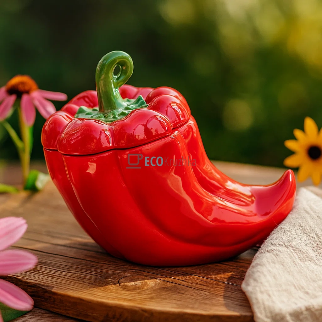 Банка керамічна "Pepper" 1000мл, Червоний (928-091)