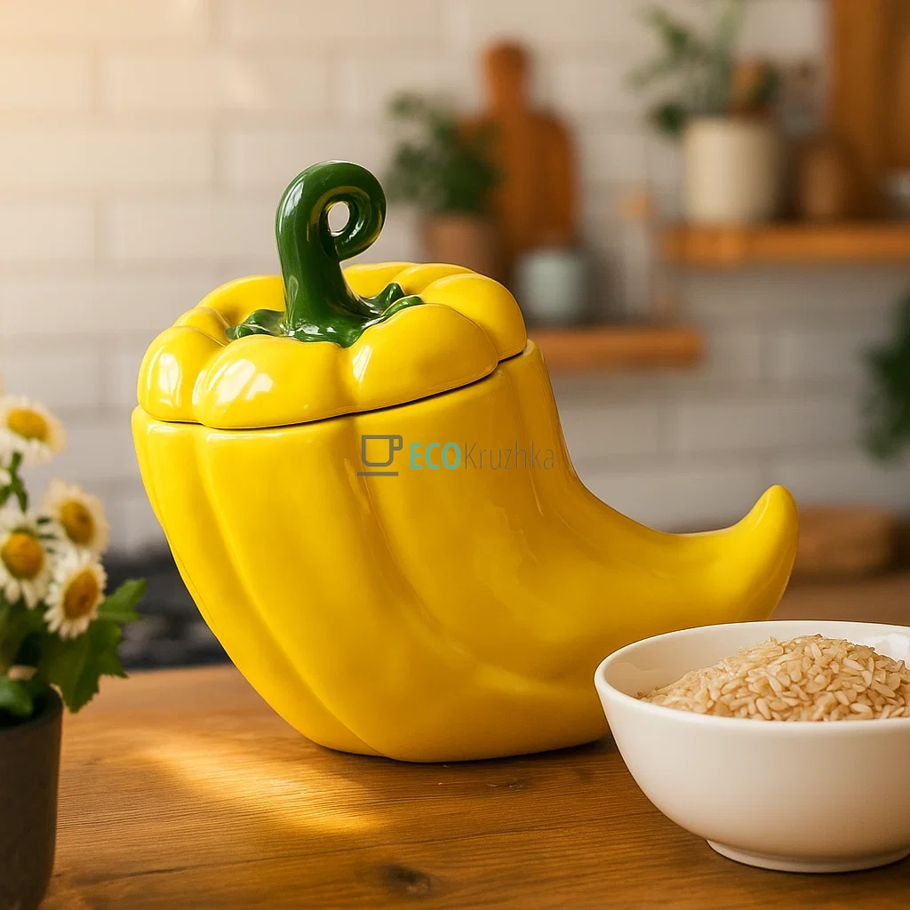 Банка керамічна "Pepper" 1000мл, Жовтий (928-092)