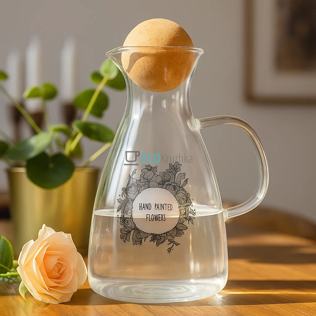 Скляний графін з круглою пробкою, 1700 мл, прозорий (992-527)