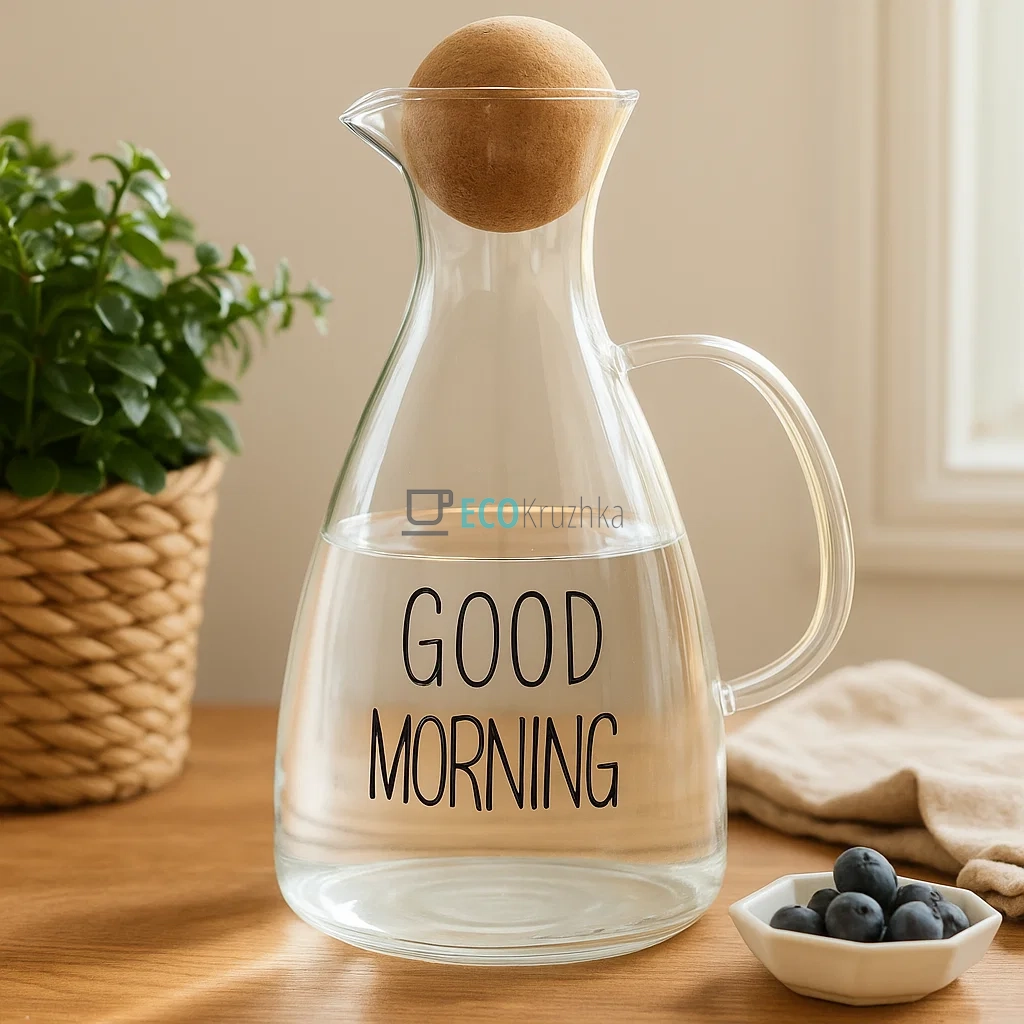 Скляний графін Good Morning з круглою пробкою, 1700 мл, прозорий (992-528)