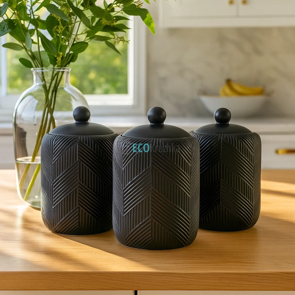 Набір для спецій з 3 предметів 750 мл "Geometry Black" Maestro MR-20003-03CS