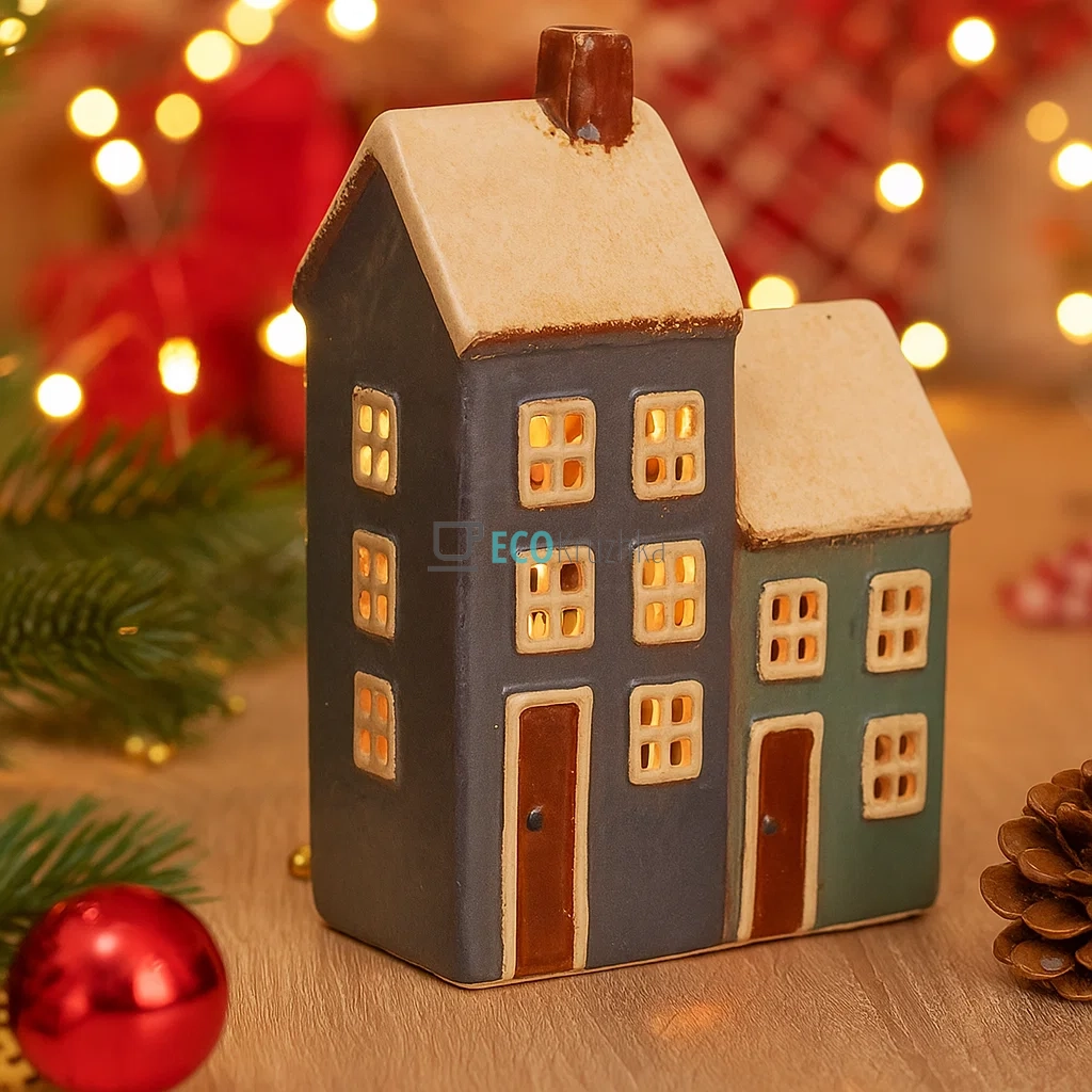 Керамічний свічник у формі Будинку, 11.5 × 7.5 × 17.5 см (Модель 109-028) Керамічний свічник у формі Будинку, 11.5 × 7.5 × 17.5 см (Модель 109-028)