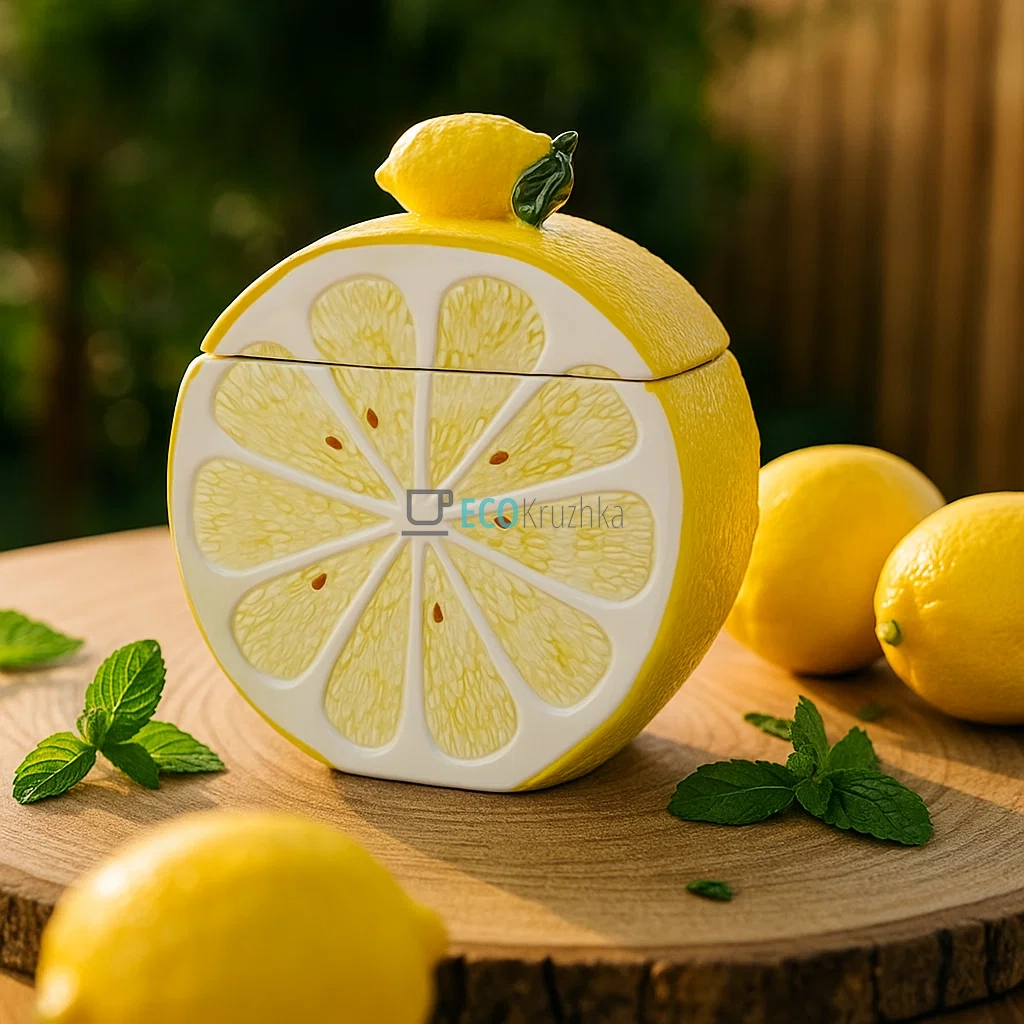 Банка керамічна Lemon 1.7л, Жовтий (928-102) Банка керамічна Lemon 1.7л, Жовтий (928-102)