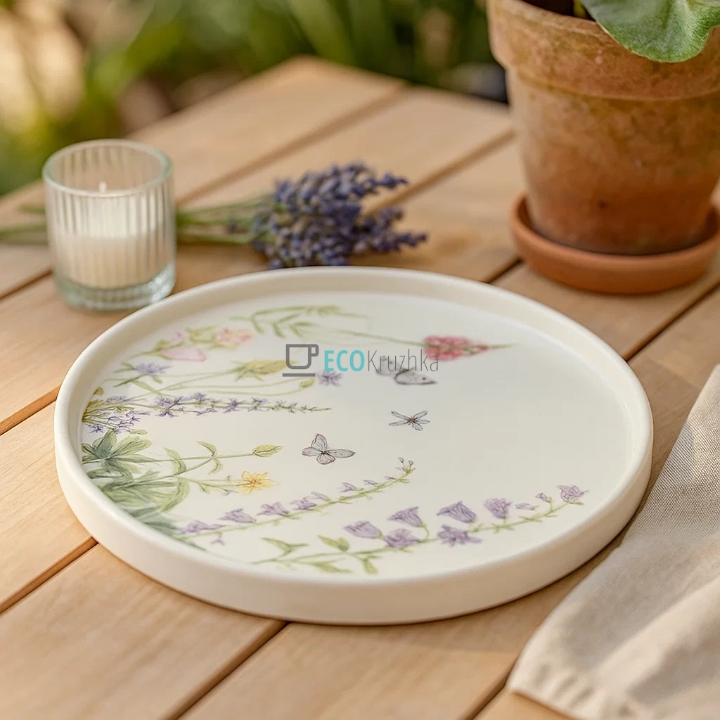 Десертна порцелянова тарілка "Floral", 20 см, модель (K029)