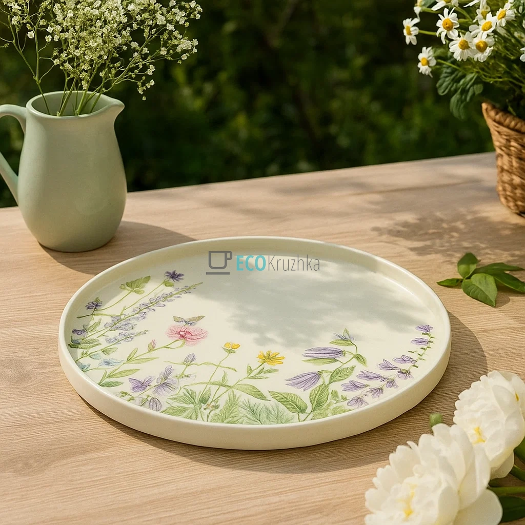 Обідня порцелянова тарілка "Floral", 25.5 см, модель (K030)