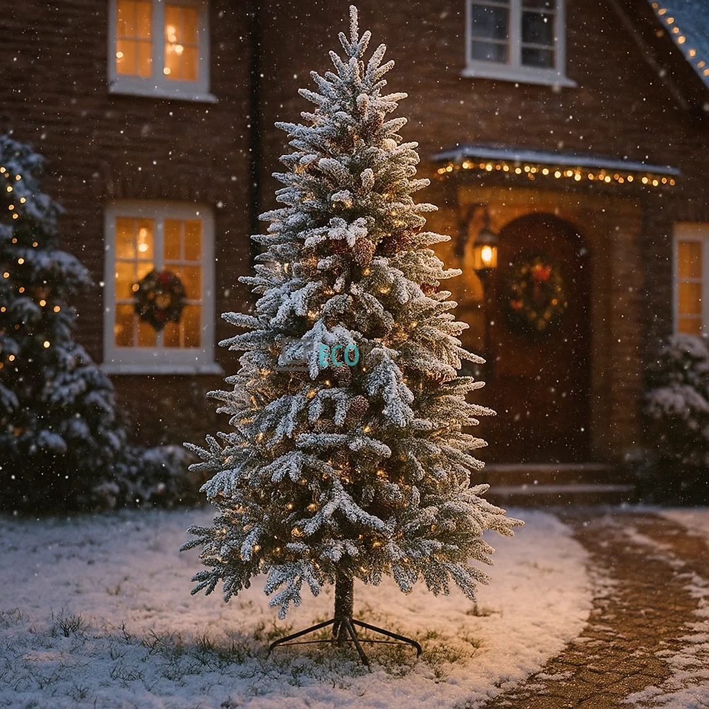 Штучна ялинка "Буковинська красуня" 180 см, 1423 гілки, 400 LED вогнів, тепле біле світло, пишна новорічна ялинка 840-173