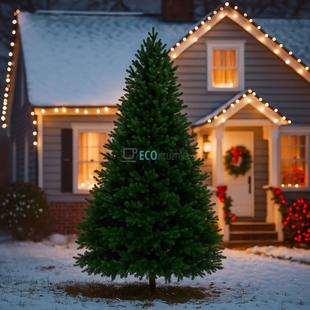 Штучна ялинка Лідія 210 см, зелена, класична новорічна ялинка UT1-117