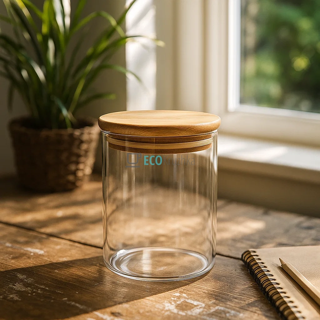 Ємність 750 мл, для сипких продуктів 9.5х11 см із бамбуковою кришкою TS2304A Ємність 750 мл, для сипких продуктів 9.5х11 см із бамбуковою кришкою TS2304A
