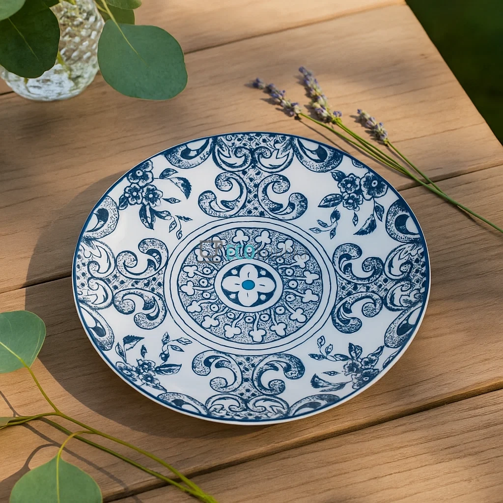 Тарілка фарфорова 20 см Візерунок (CLW-19-№8) Тарілка фарфорова 20 см Візерунок (CLW-19-№8)