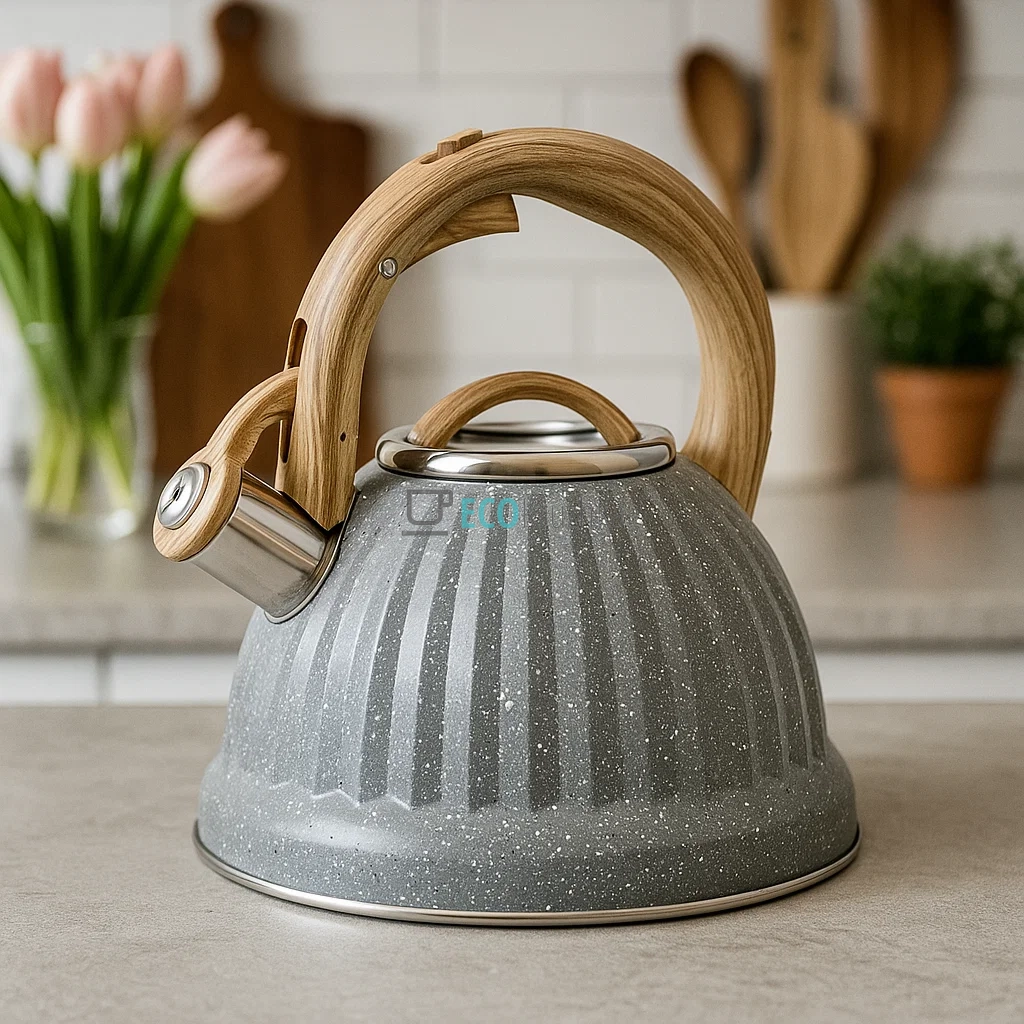 Чайник із нержавіючої сталі зі свистком 3 л Edenberg EB-8810 gray Чайник із нержавіючої сталі зі свистком 3 л Edenberg EB-8810 gray