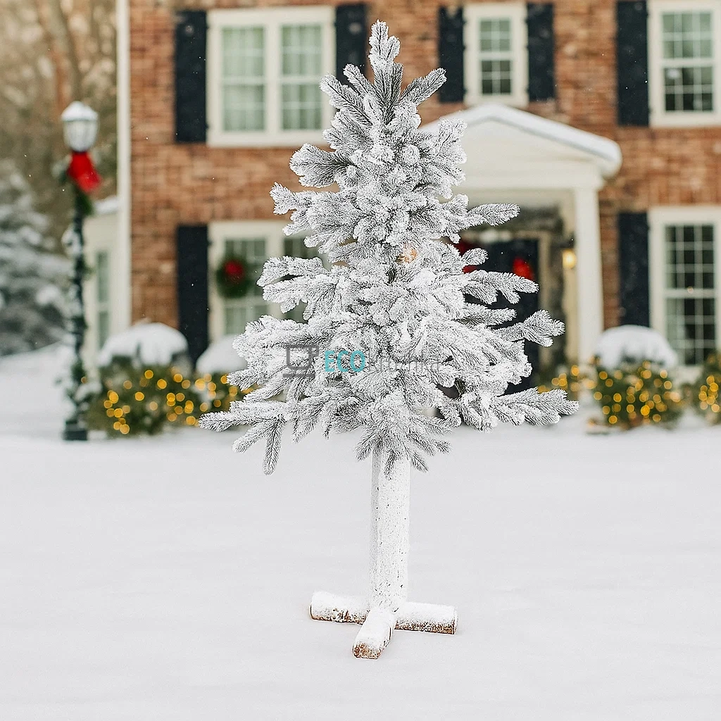 Штучна засніжена ялинка Йокогама 150 см на високій ніжці, з ефектом снігу, компактна новорічна ялинка 907-100