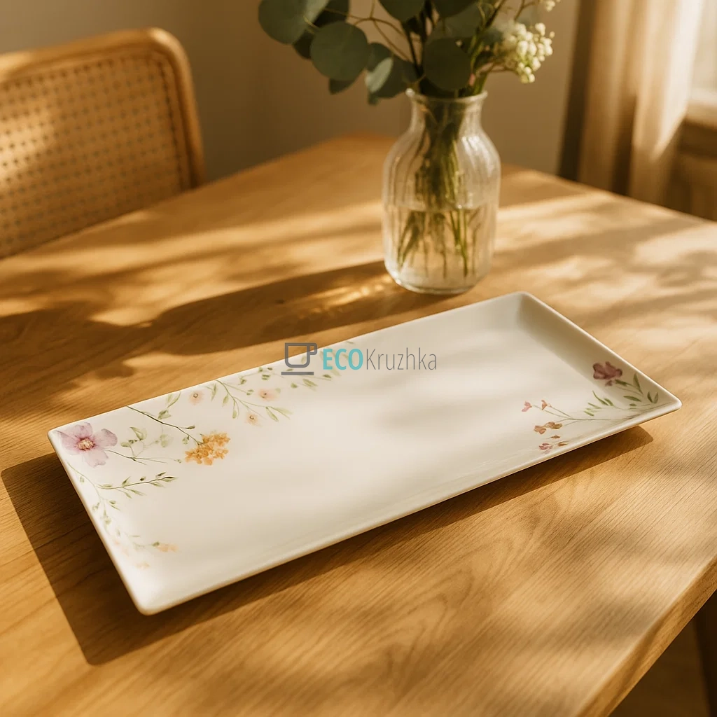 Порцелянове блюдо "Весняна історія" 35,3x14x2 см (K101)