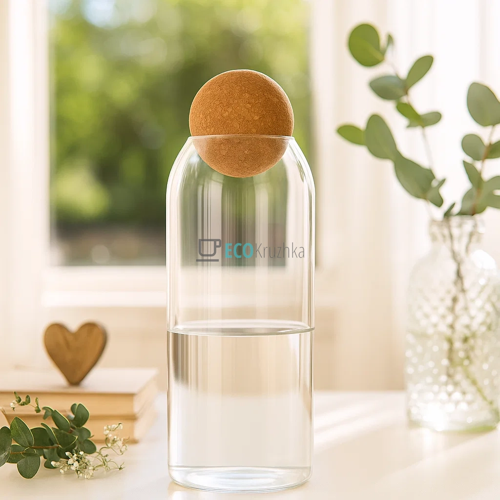 Ємність для води 1100 мл з боросилікатного скла з пробкою (992-029)