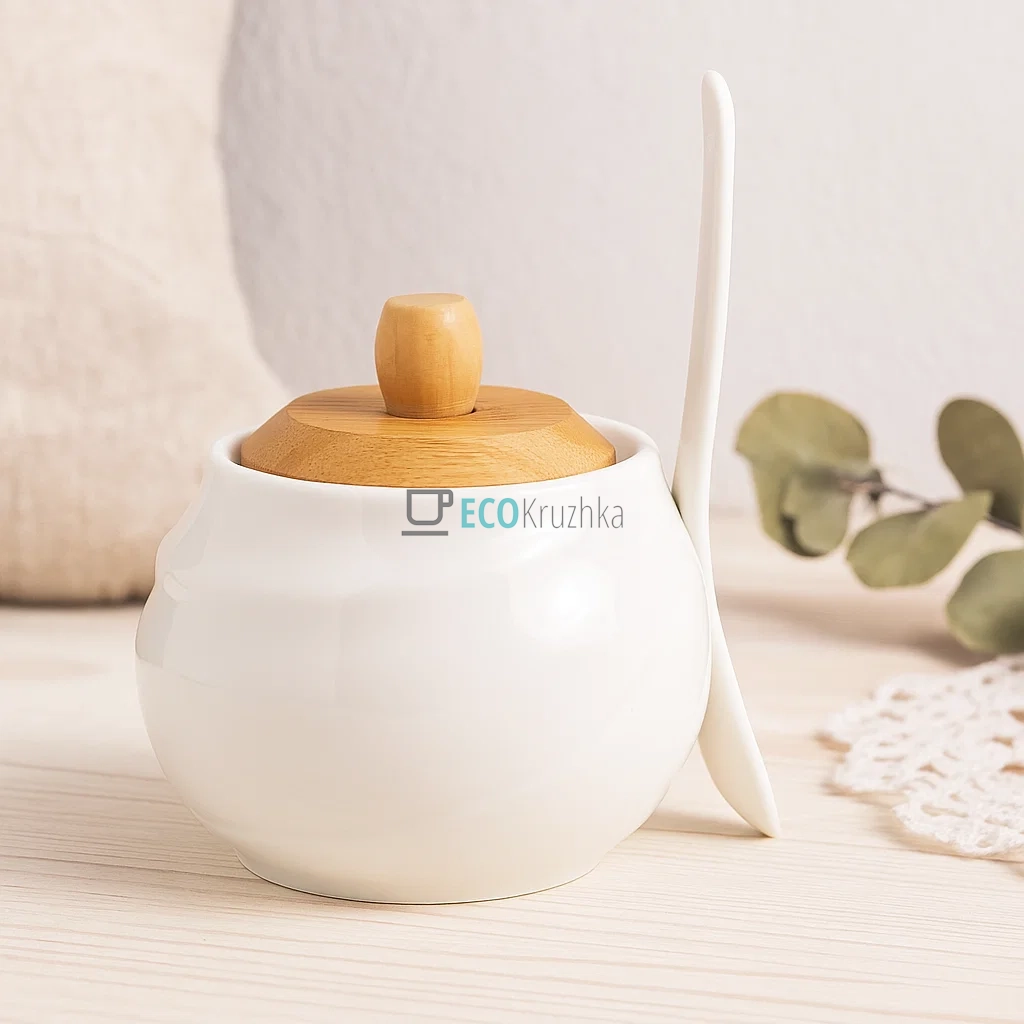 Цукорниця 300мл з ложкою та бамбуковою кришкою Naturel 375-311 Цукорниця 300мл з ложкою та бамбуковою кришкою Naturel 375-311