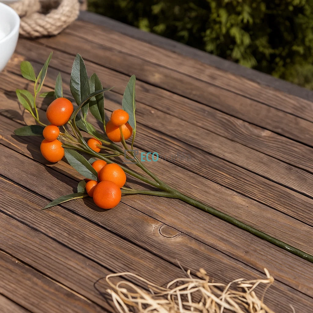 Гілка декоративна з плодами Мандарина, довжина 56 см (арт. 119-003)