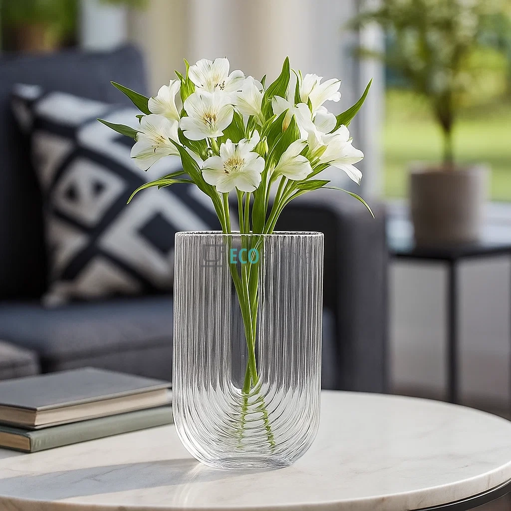 Скляна ваза Uno 16.5 х 7.5 х 24см Прозора (992-278)