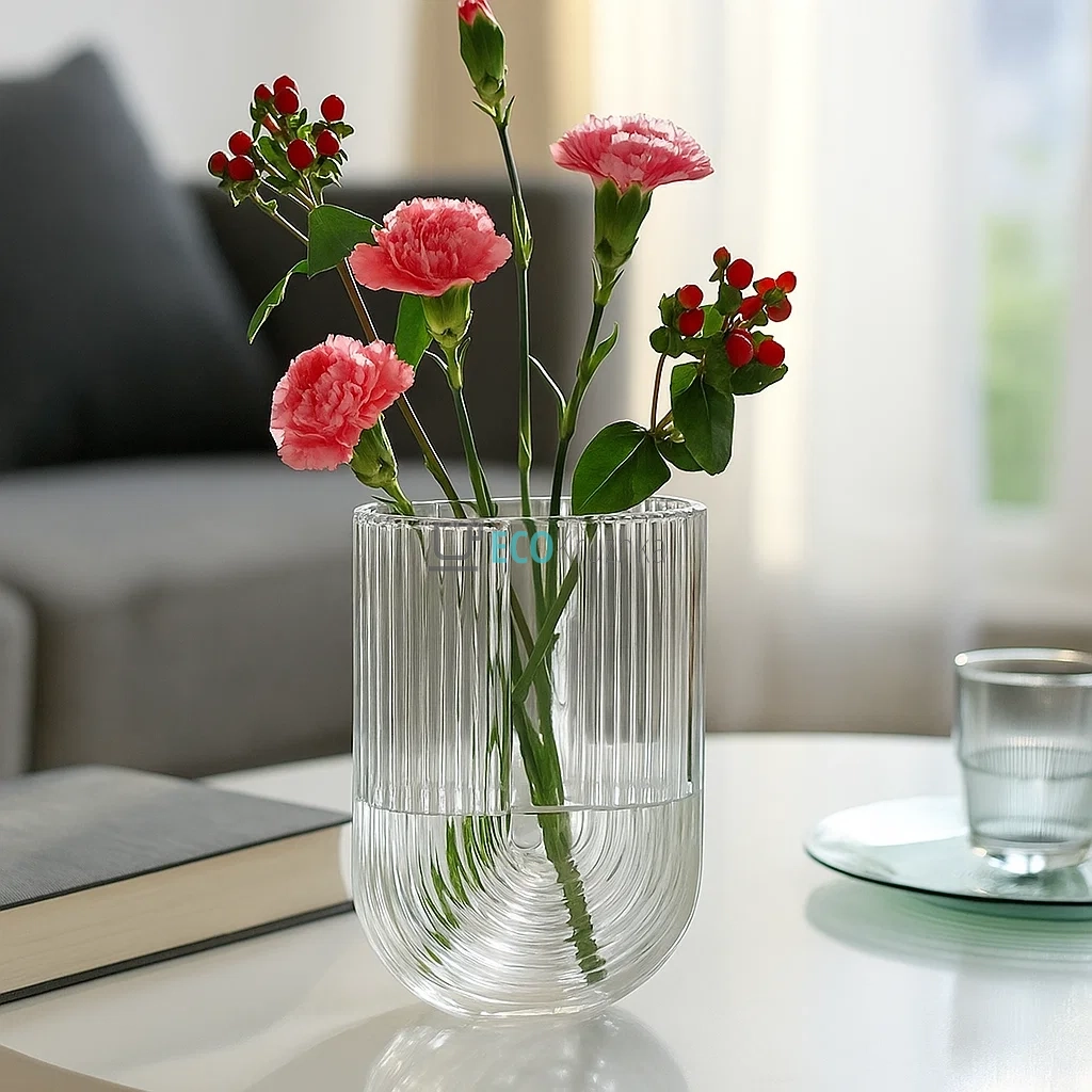 Скляна ваза Uno 13 х 6 х 17.5см Прозора (992-279)