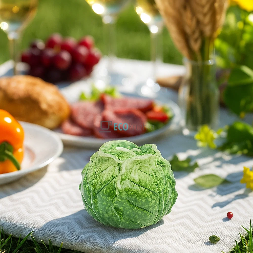 Керамічний декор "Зелена капуста" 5.5x5.5x4.5 см (HA9-130)